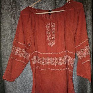 Chaps Ralph Lauren Peasant Top Boho Chic Sz S